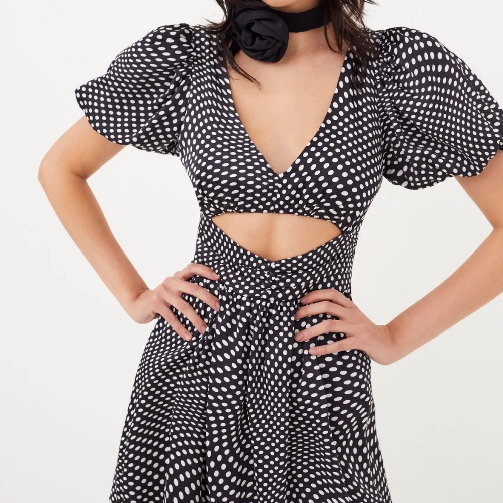 For Love & Lemons Anya Puff Sleeve Mini Dress